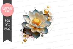 Elegant lotus flower clipart png Product Image 1