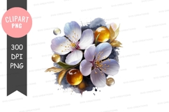 Delicate floral bouquet with golden accents Product Image 1