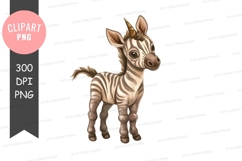Magical zebra foal clipart png Product Image 1