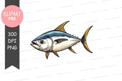 Illustrated tuna fish clipart png Product Image 1