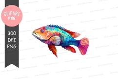 Colorful fish clipart png Product Image 1