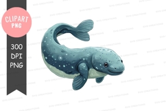 Cartoonish blue fish clipart png Product Image 1