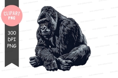 Thoughtful gorilla clipart png Product Image 1