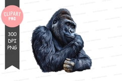 Thoughtful gorilla clipart png Product Image 1