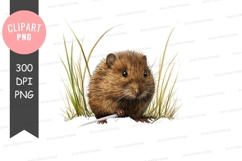 Curious vole in grass Product Image 1