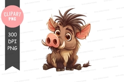 Cartoon warthog clipart png Product Image 1