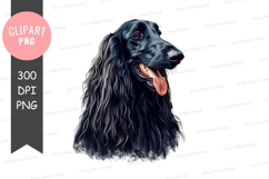 Black dog with tongue out clipart png Product Image 1