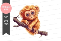 Cute baby monkey clipart png Product Image 1