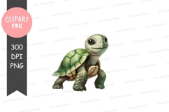 Adorable cartoon turtle clipart png Product Image 1
