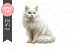 Elegant white cat with blue eyes Product Image 1
