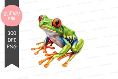 Colorful tree frog clipart png Product Image 1