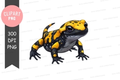 Vibrant yellow and black frog clipart png Product Image 1