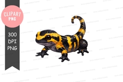 Vibrant yellow and black frog clipart png Product Image 1