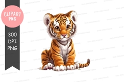 Cute tiger cub clipart png Product Image 1