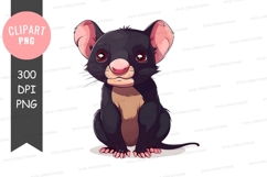 Cute black and brown mouse clipart png Product Image 1