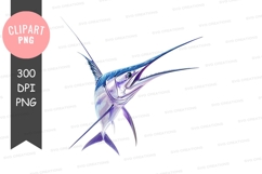 Leaping swordfish clipart png Product Image 1