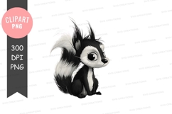 Cute cartoon skunk clipart png Product Image 1