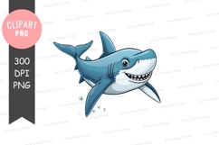 Cartoon shark clipart png Product Image 1