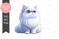 Adorable white cat clipart png Product Image 1
