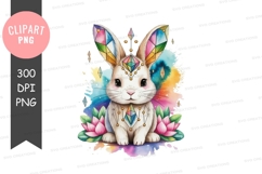 Colorful bunny rabbit clipart png Product Image 1