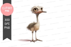 Cute ostrich clipart png Product Image 1