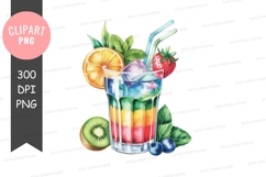 Colorful fruit smoothie clipart png Product Image 1