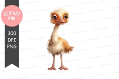 Cute cartoon ostrich clipart png Product Image 1
