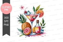 Tropical cocktail clipart png Product Image 1
