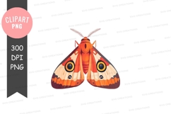 Vibrant orange moth clipart png Product Image 1