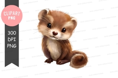 Cute ferret clipart png Product Image 1