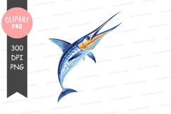 Leaping swordfish clipart png Product Image 1