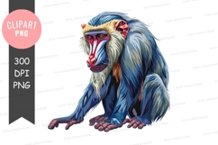Blue baboon clipart png Product Image 1