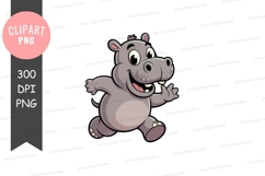 Happy hippo clipart png Product Image 1