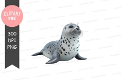 Gray seal pup clipart png Product Image 1