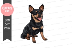 Happy black and tan dog clipart png Product Image 1