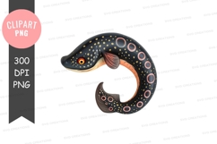 Black and gold speckled fish clipart png Product Image 1