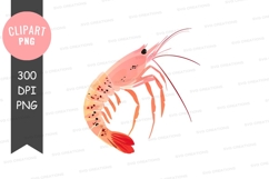 Pink shrimp clipart png Product Image 1