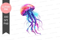 Colorful jellyfish clipart png Product Image 1
