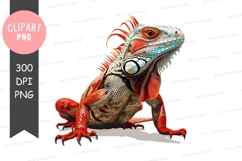 Colorful iguana clipart png Product Image 1