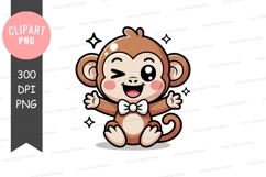 Happy monkey clipart png Product Image 1