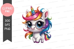 Colorful unicorn clipart png Product Image 1