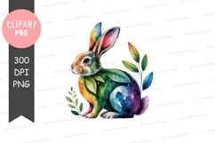 Colorful bunny rabbit clipart png Product Image 1