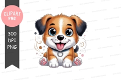 Happy puppy clipart png Product Image 1