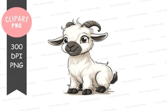 Cute baby goat clipart png Product Image 1