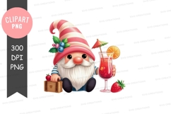 Cheerful gnome with summer drink Product Image 1