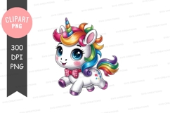 Colorful unicorn clipart png Product Image 1