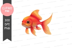 Vibrant goldfish clipart png Product Image 1