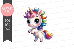 Cute cartoon unicorn clipart png Product Image 1
