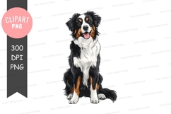 Happy bernese mountain dog clipart png Product Image 1