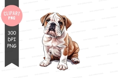 Cute bulldog puppy clipart png Product Image 1